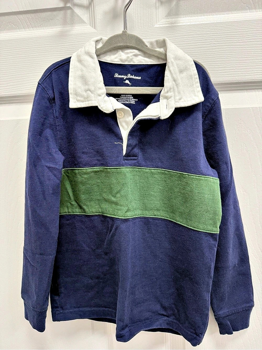 Tommy Bahama Color Block Polo in Blue & Green